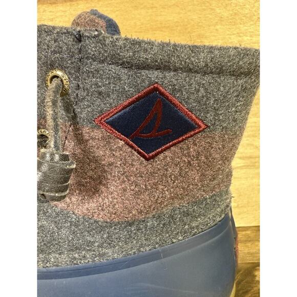 Sperry Duck Boots Womens Size 7 Saltwater Blue Wool Lace Up Ankle Top - Picture 5 of 11